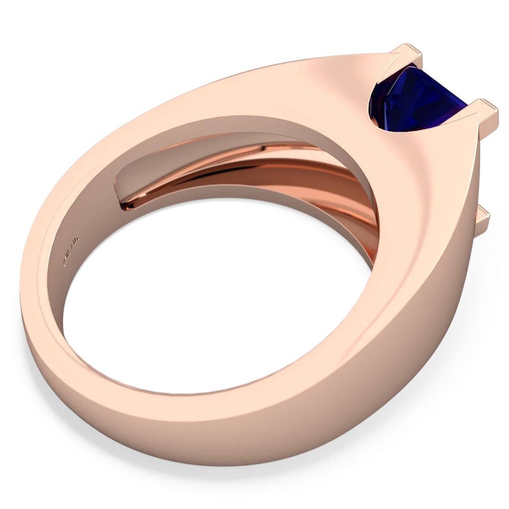 Lab Sapphire Men's 14K Rose Gold ring R1836