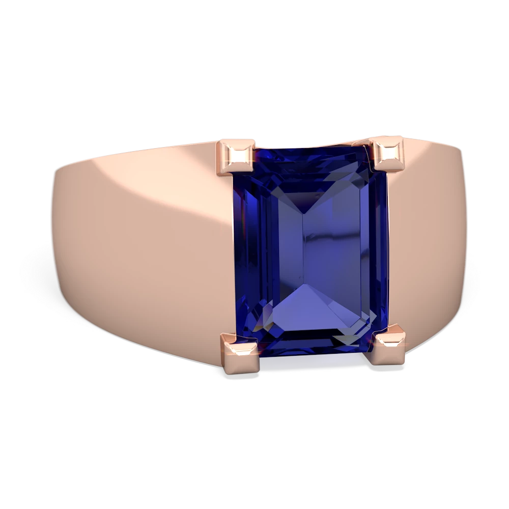 Lab Sapphire Men's 14K Rose Gold ring R1836
