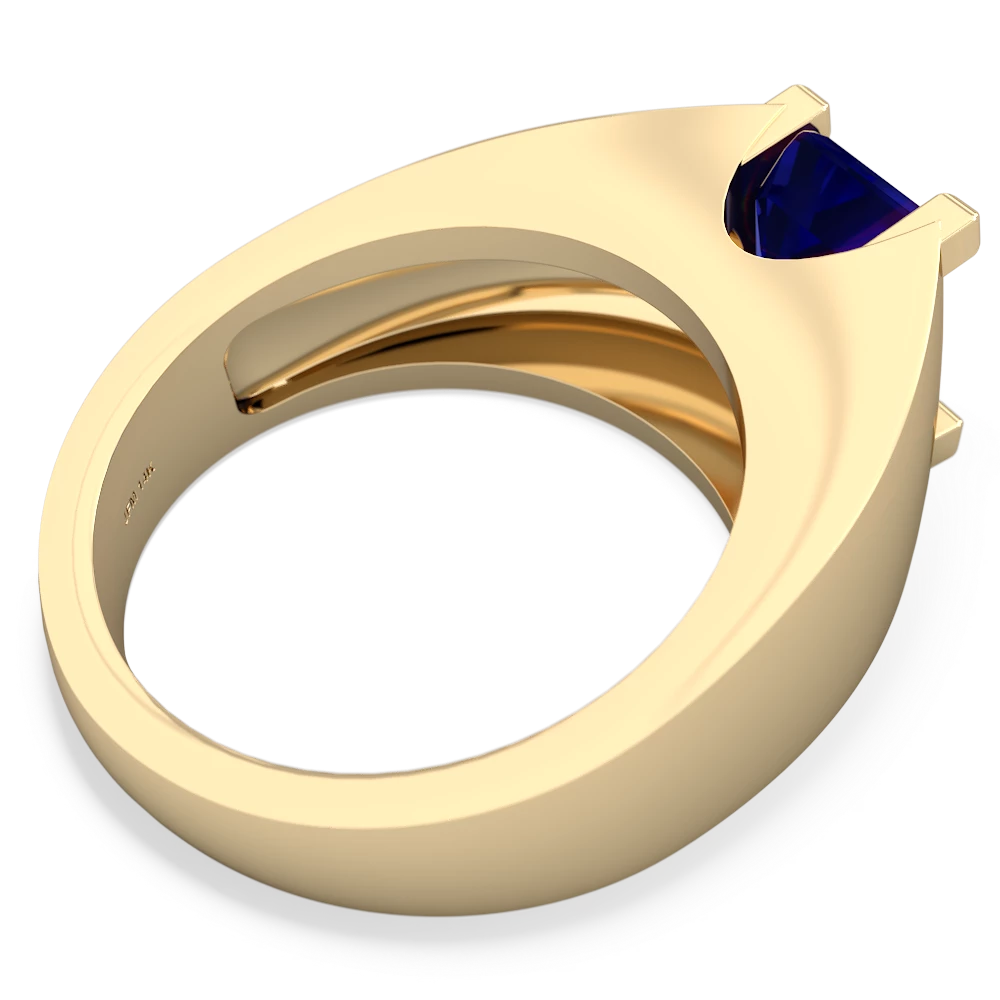 Lab Sapphire Men's 14K Yellow Gold ring R1836