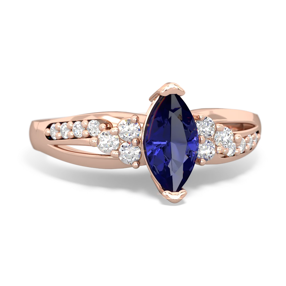 Lab Sapphire Royal Marquise 14K Rose Gold ring R2343