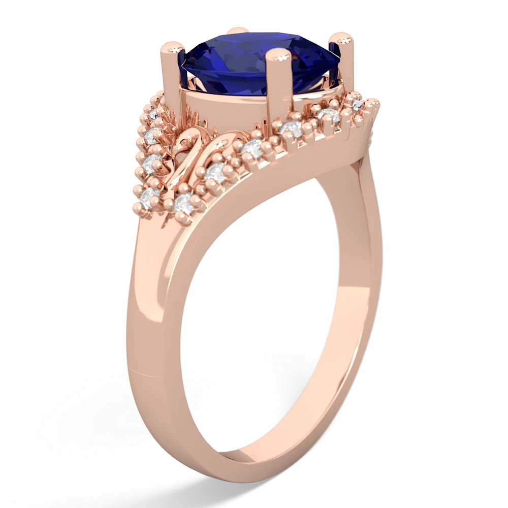 Lab Sapphire Antique Style Cocktail 14K Rose Gold ring R2564