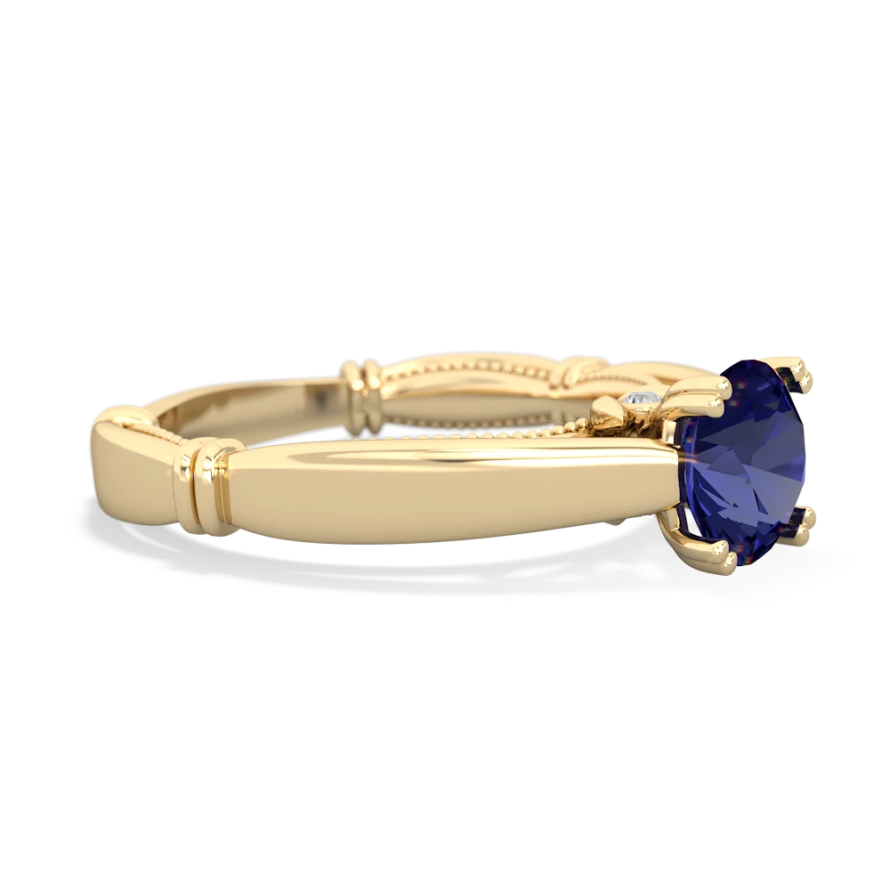 Lab Sapphire Renaissance 14K Yellow Gold ring R27806RD