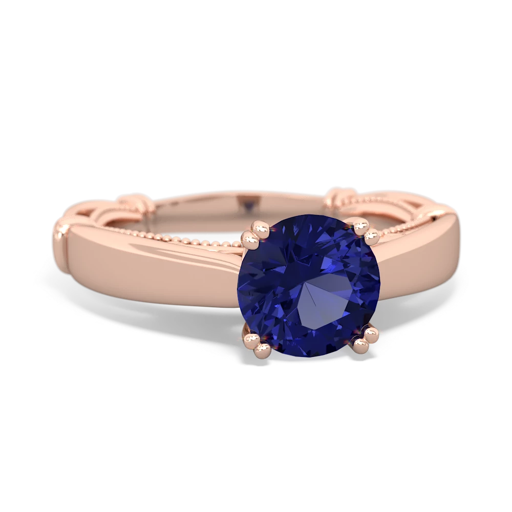 Lab Sapphire Renaissance 14K Rose Gold ring R27806RD