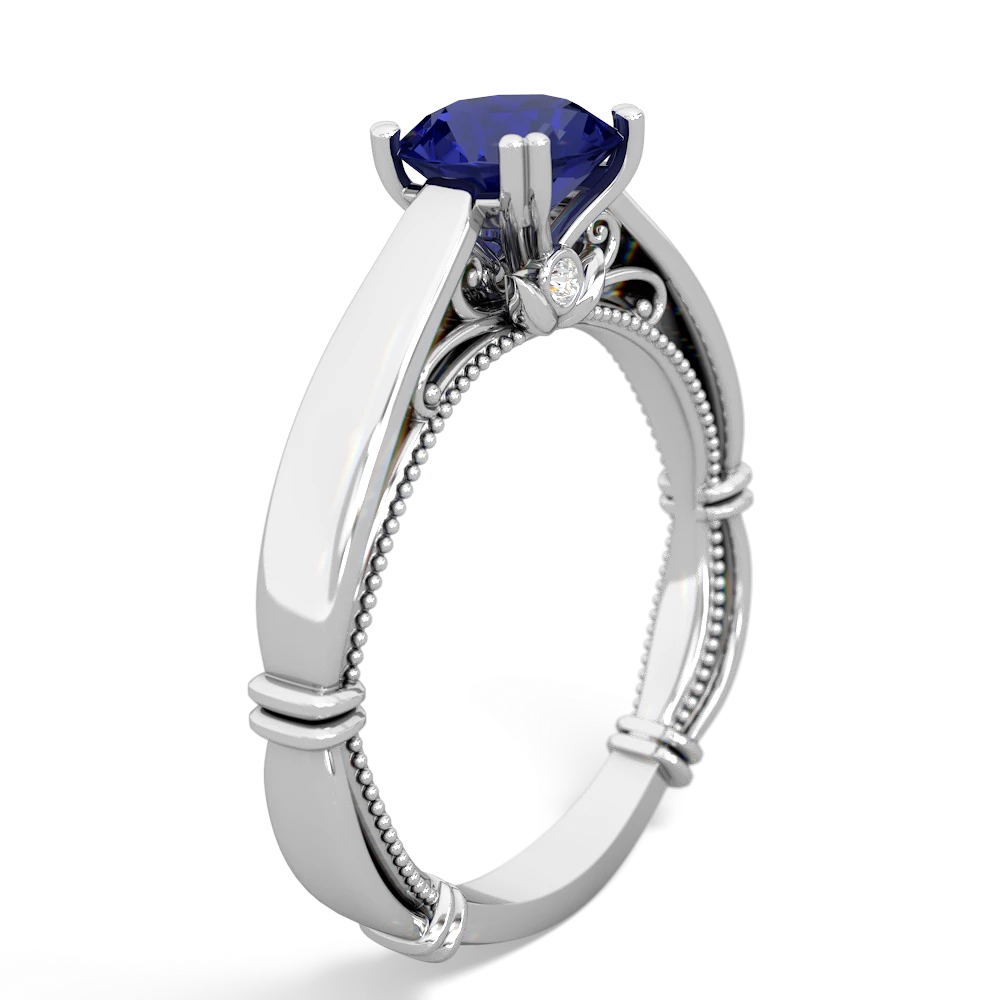 Lab Sapphire Renaissance 14K White Gold ring R27806RD