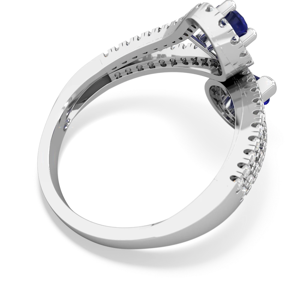 Lab Sapphire Diamond Dazzler 14K White Gold ring R3000