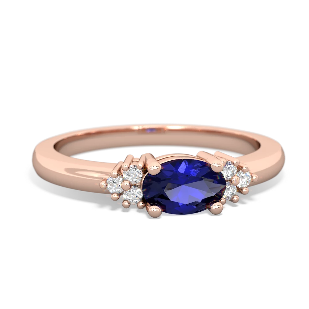 Lab Sapphire Simply Elegant East-West 14K Rose Gold ring R2480