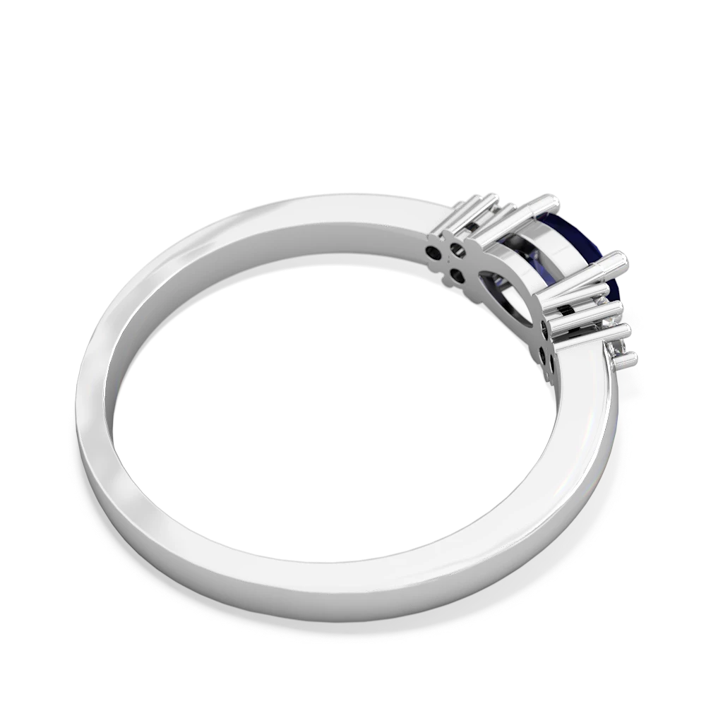 Lab Sapphire Simply Elegant East-West 14K White Gold ring R2480