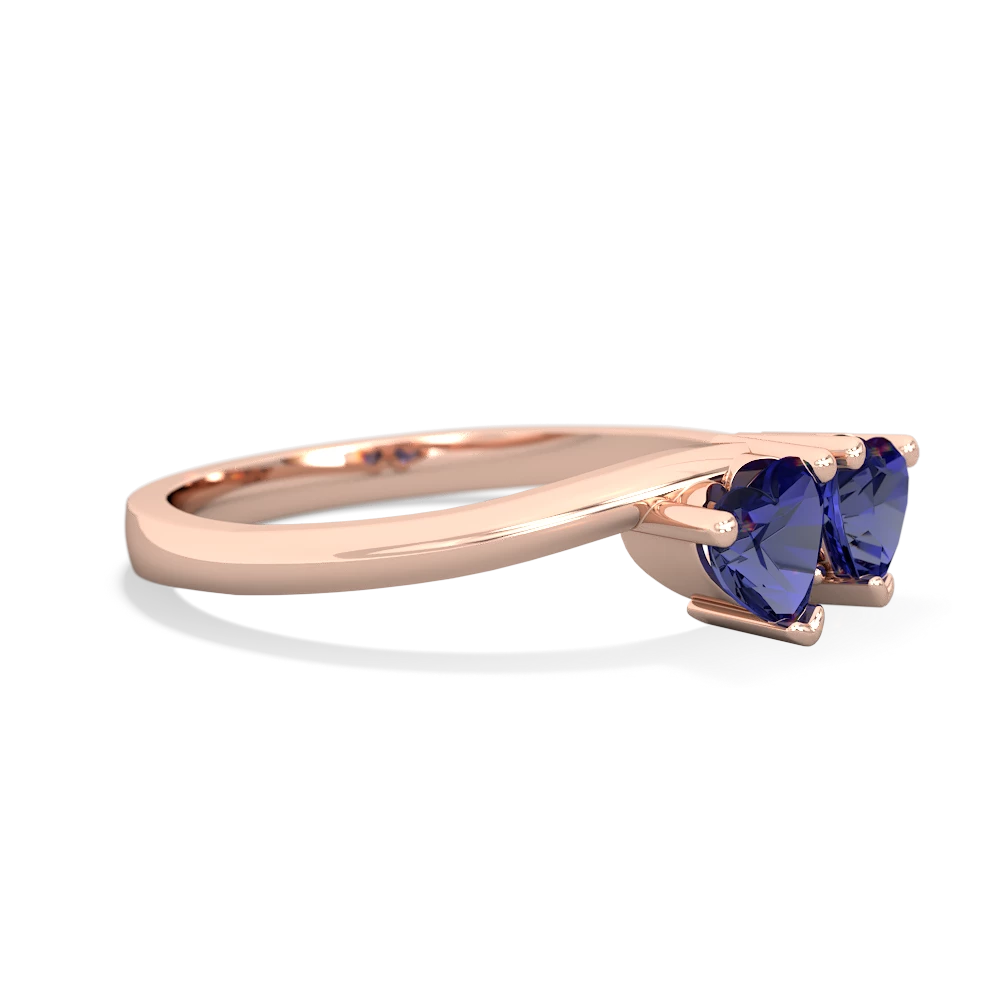 Lab Sapphire Sweethearts 14K Rose Gold ring R5260