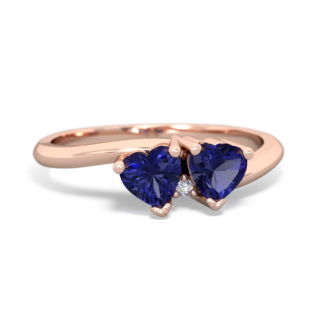 Lab Sapphire Sweethearts 14K Rose Gold ring R5260