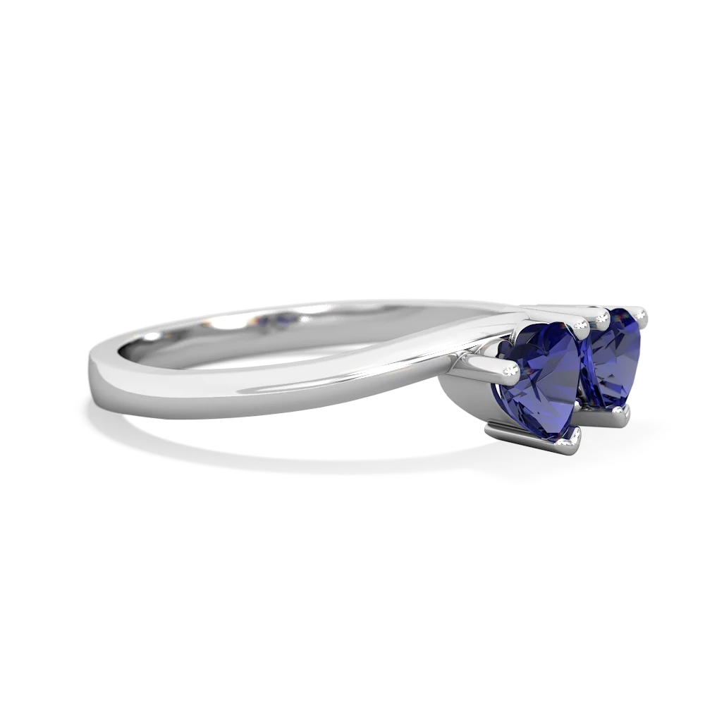 Lab Sapphire Sweethearts 14K White Gold ring R5260