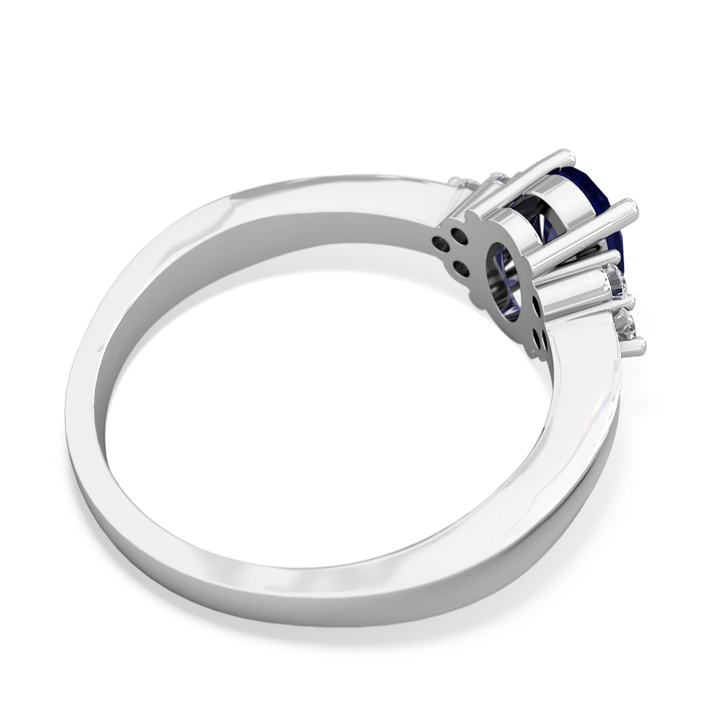 Lab Sapphire Simply Elegant 14K White Gold ring R2113