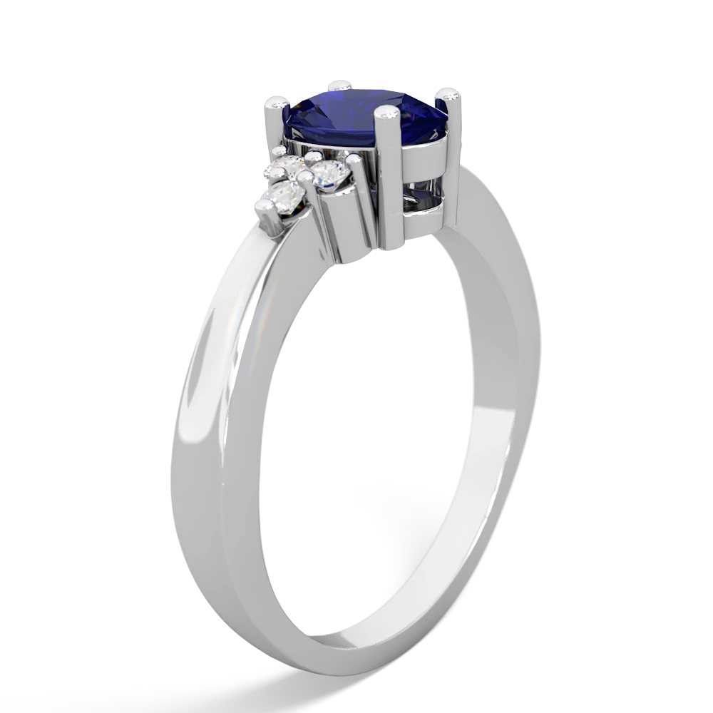 Lab Sapphire Simply Elegant 14K White Gold ring R2113