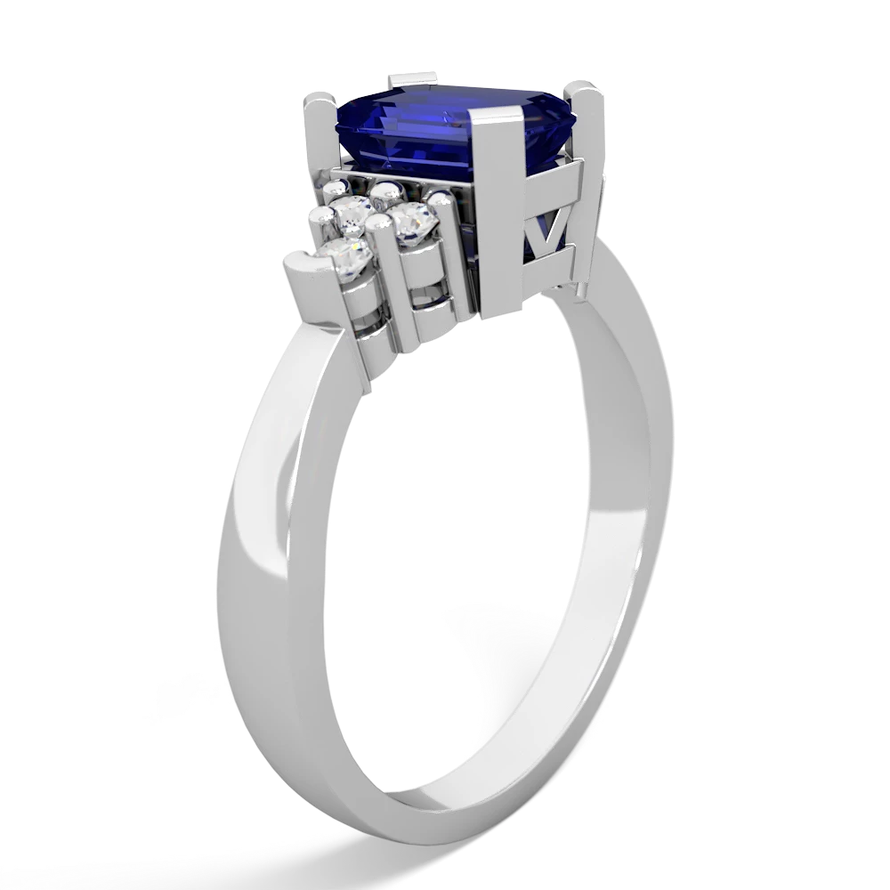 Lab Sapphire Timeless Classic 14K White Gold ring R2591