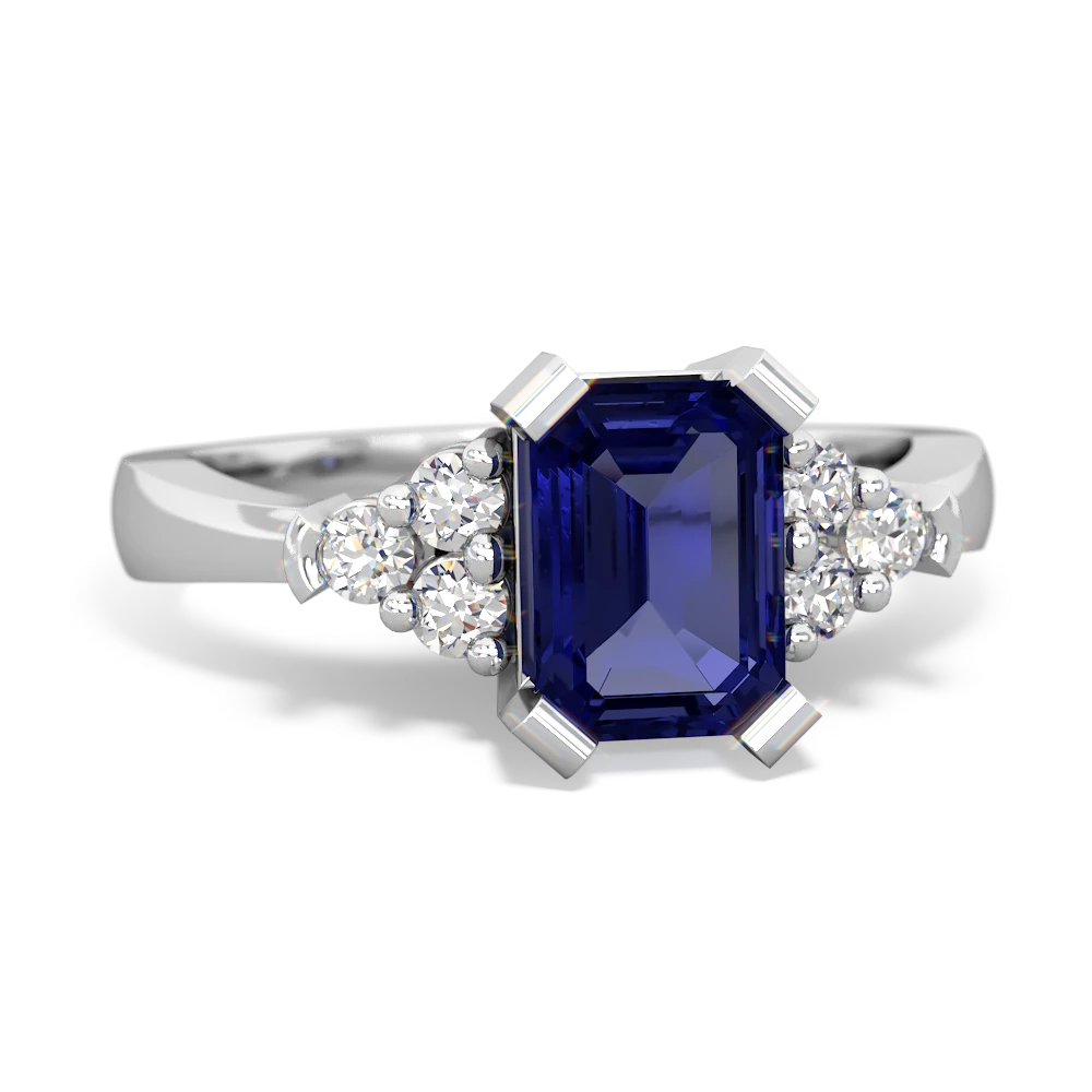 Lab Sapphire Timeless Classic 14K White Gold ring R2591