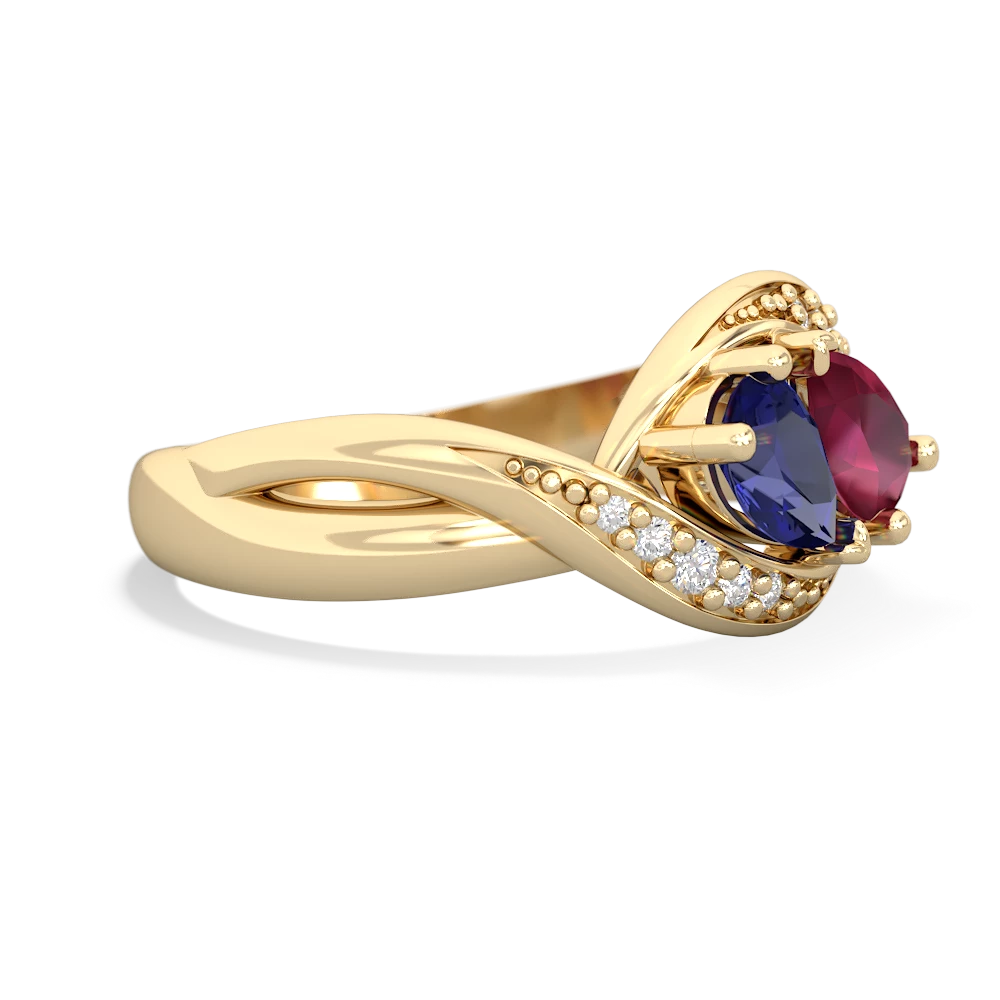 Lab Sapphire Summer Winds 14K Yellow Gold ring R5342