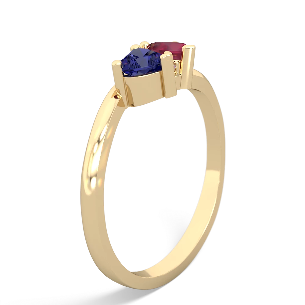 Lab Sapphire Sweethearts 14K Yellow Gold ring R5260