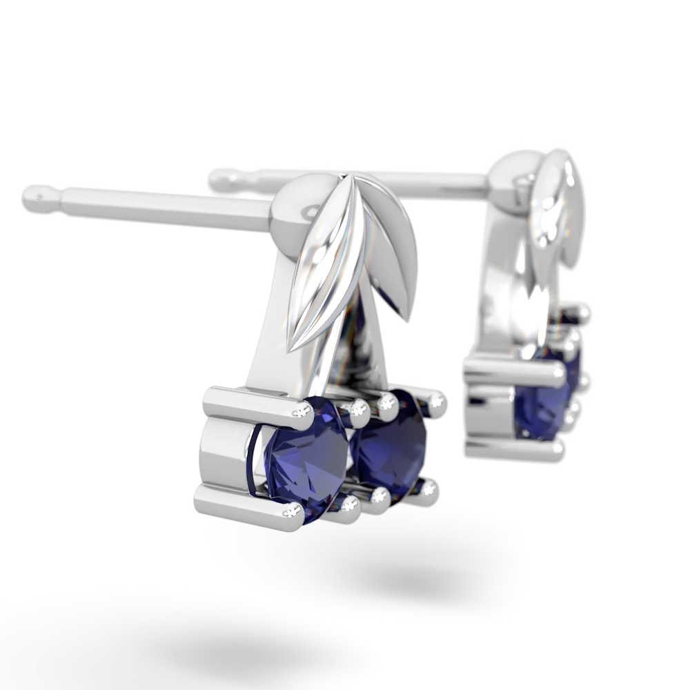 Lab Sapphire Sweet Cherries 14K White Gold earrings E7001