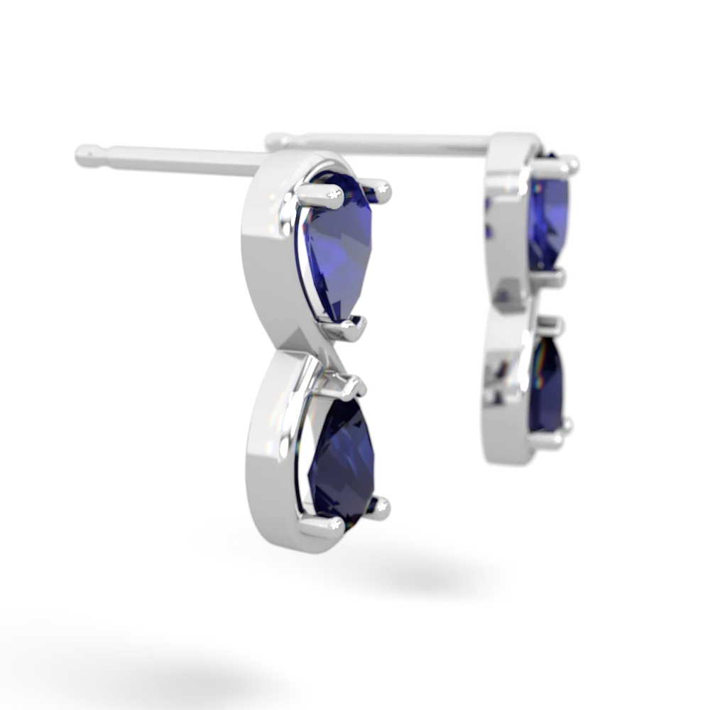 Lab Sapphire Infinity 14K White Gold earrings E5050