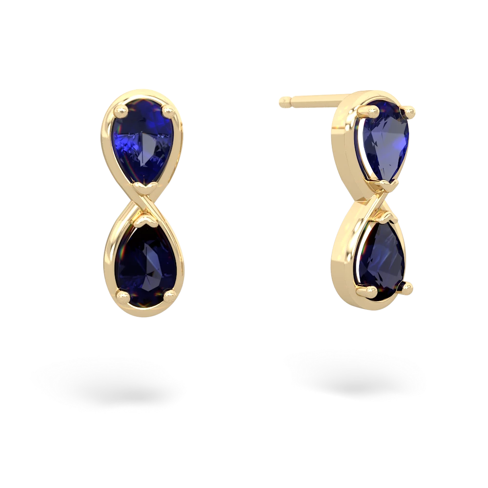 Lab Sapphire Infinity 14K Yellow Gold earrings E5050