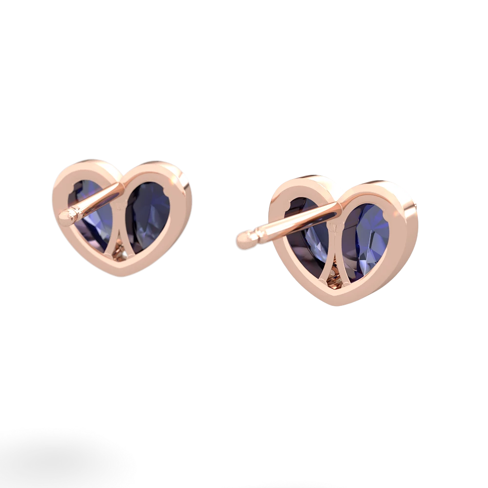 Lab Sapphire 'Our Heart' 14K Rose Gold earrings E5072