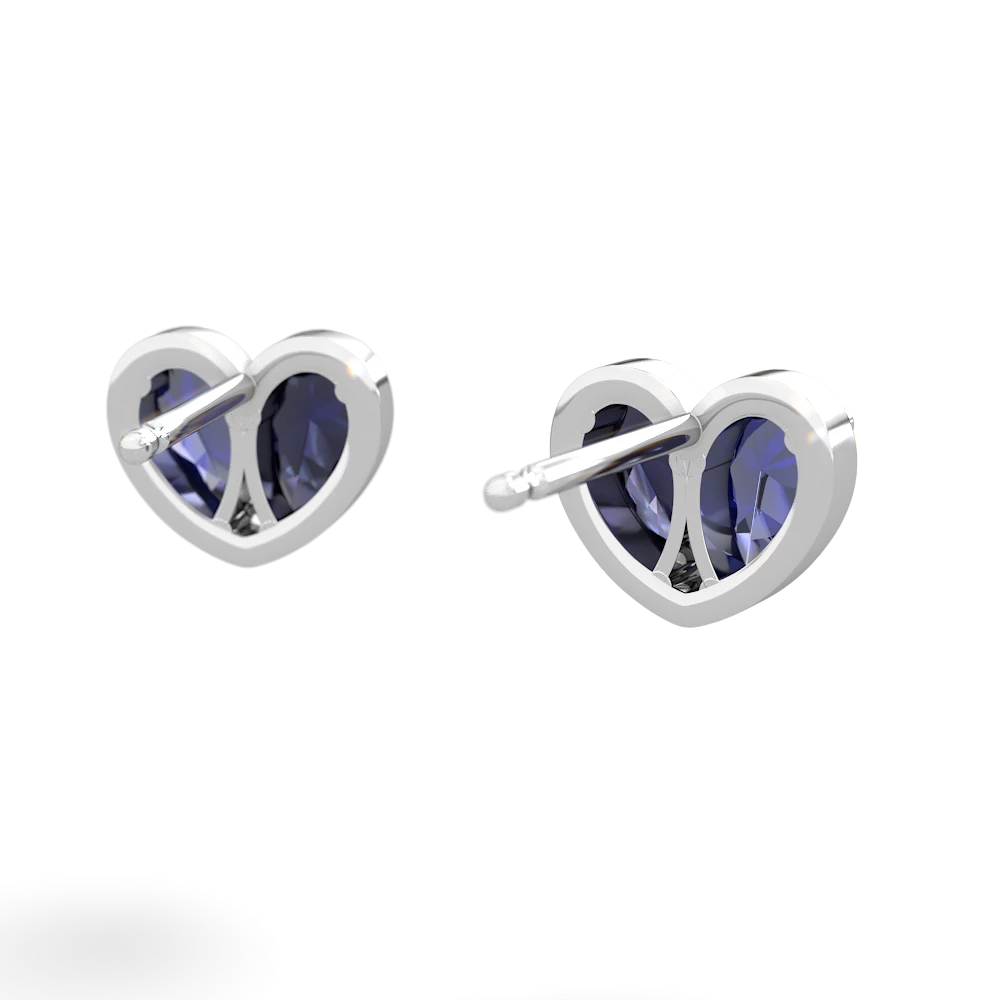 Lab Sapphire 'Our Heart' 14K White Gold earrings E5072