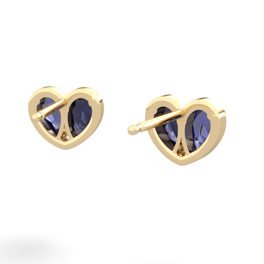 Lab Sapphire 'Our Heart' 14K Yellow Gold earrings E5072