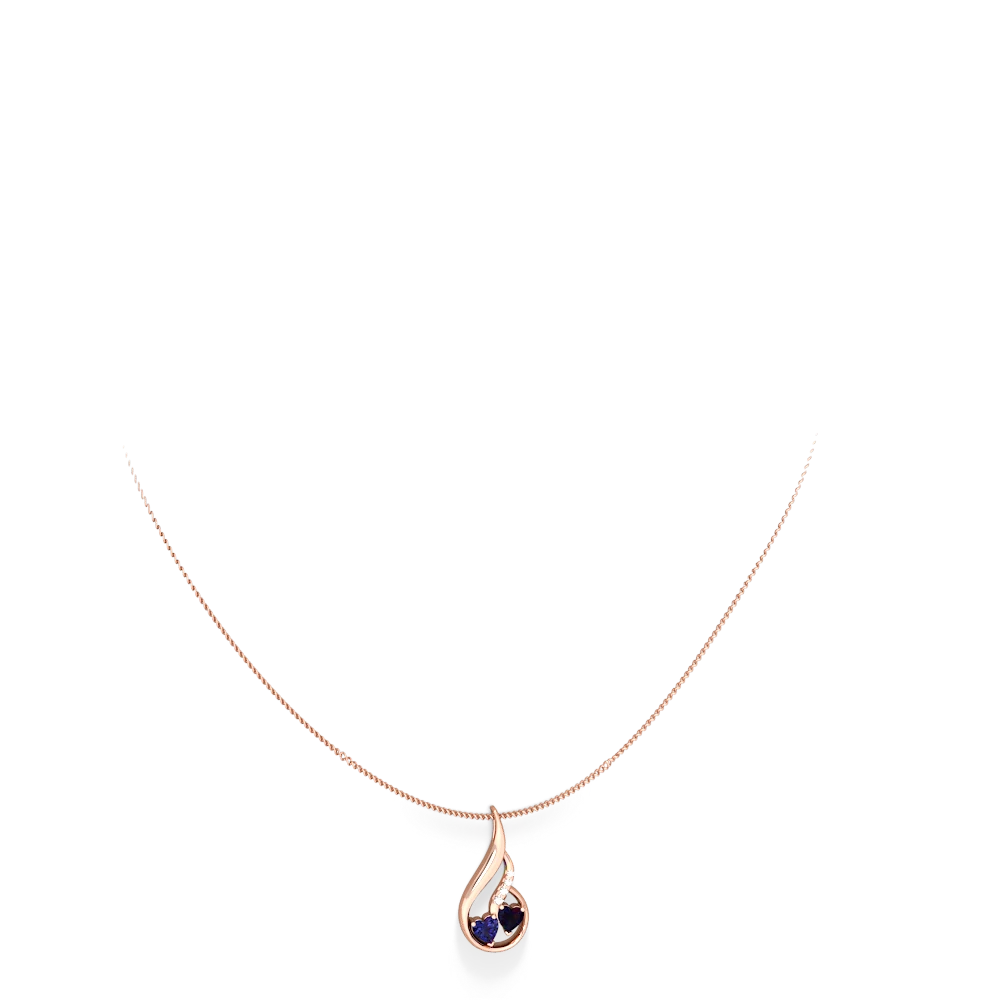 Lab Sapphire Keepsake Curves 14K Rose Gold pendant P5450