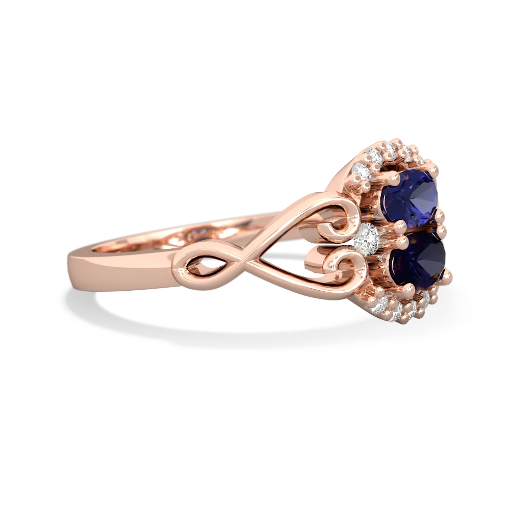 Lab Sapphire Love Nest 14K Rose Gold ring R5860