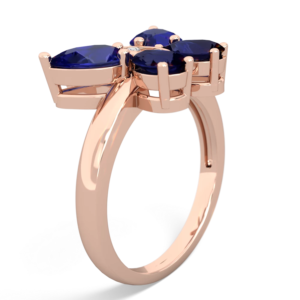 Lab Sapphire Butterfly 14K Rose Gold ring R2215