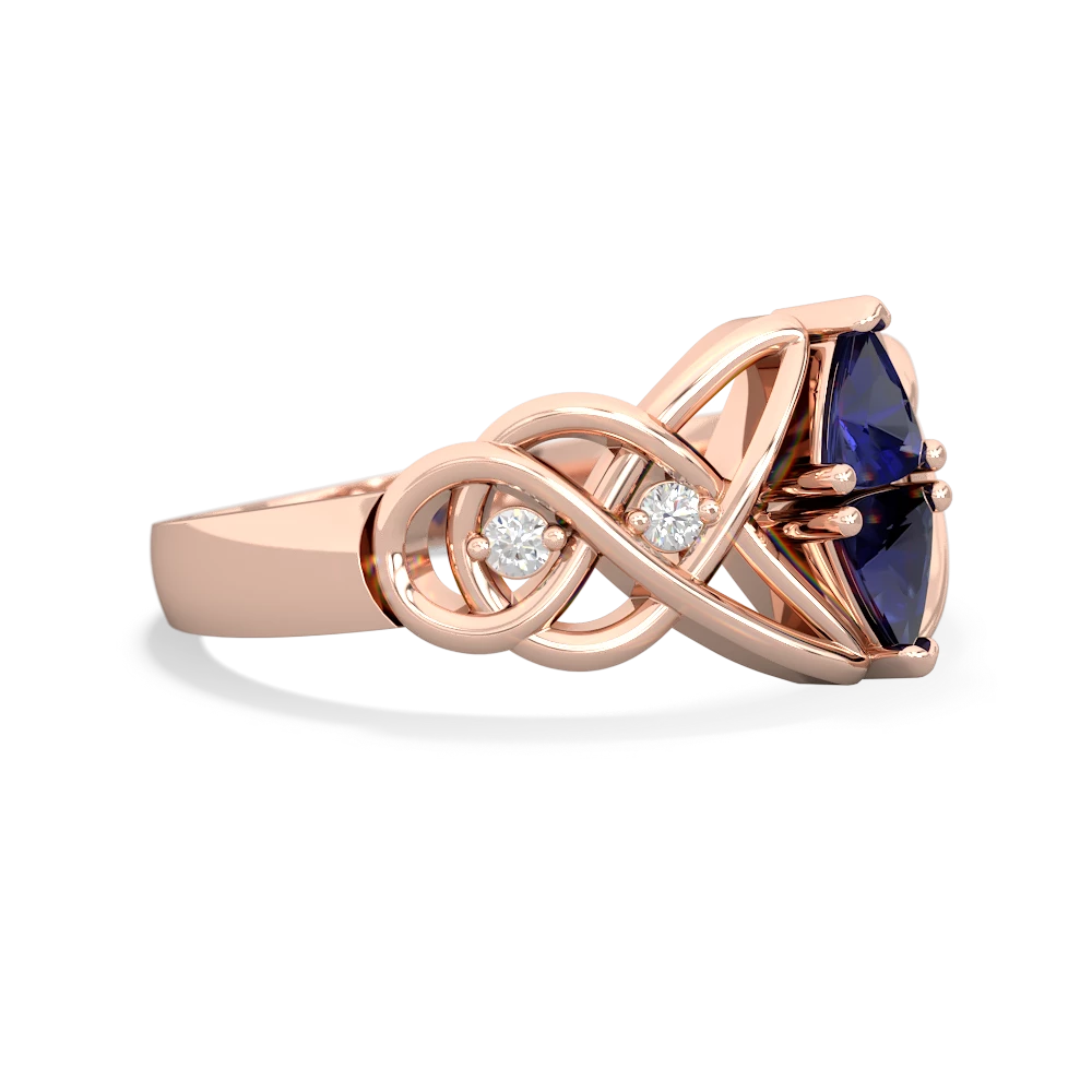 Lab Sapphire Keepsake Celtic Knot 14K Rose Gold ring R5300