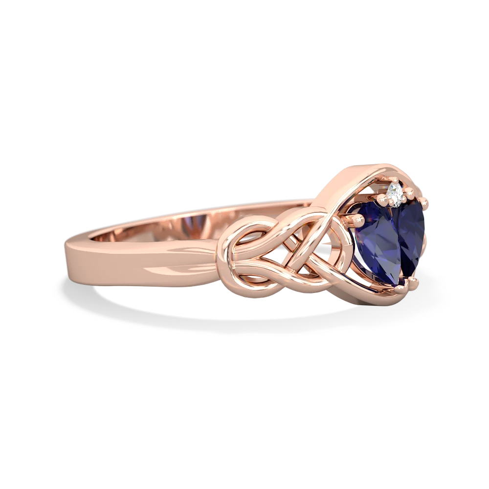 Lab Sapphire Celtic Love Knot 14K Rose Gold ring R5420