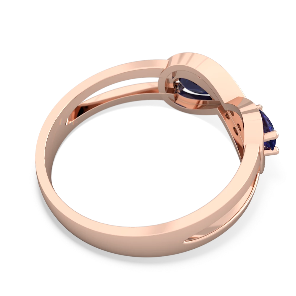 Lab Sapphire Diamond Infinity 14K Rose Gold ring R5390