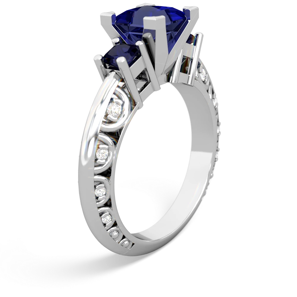 Lab Sapphire Eternal Embrace Engagement 14K White Gold ring C2001