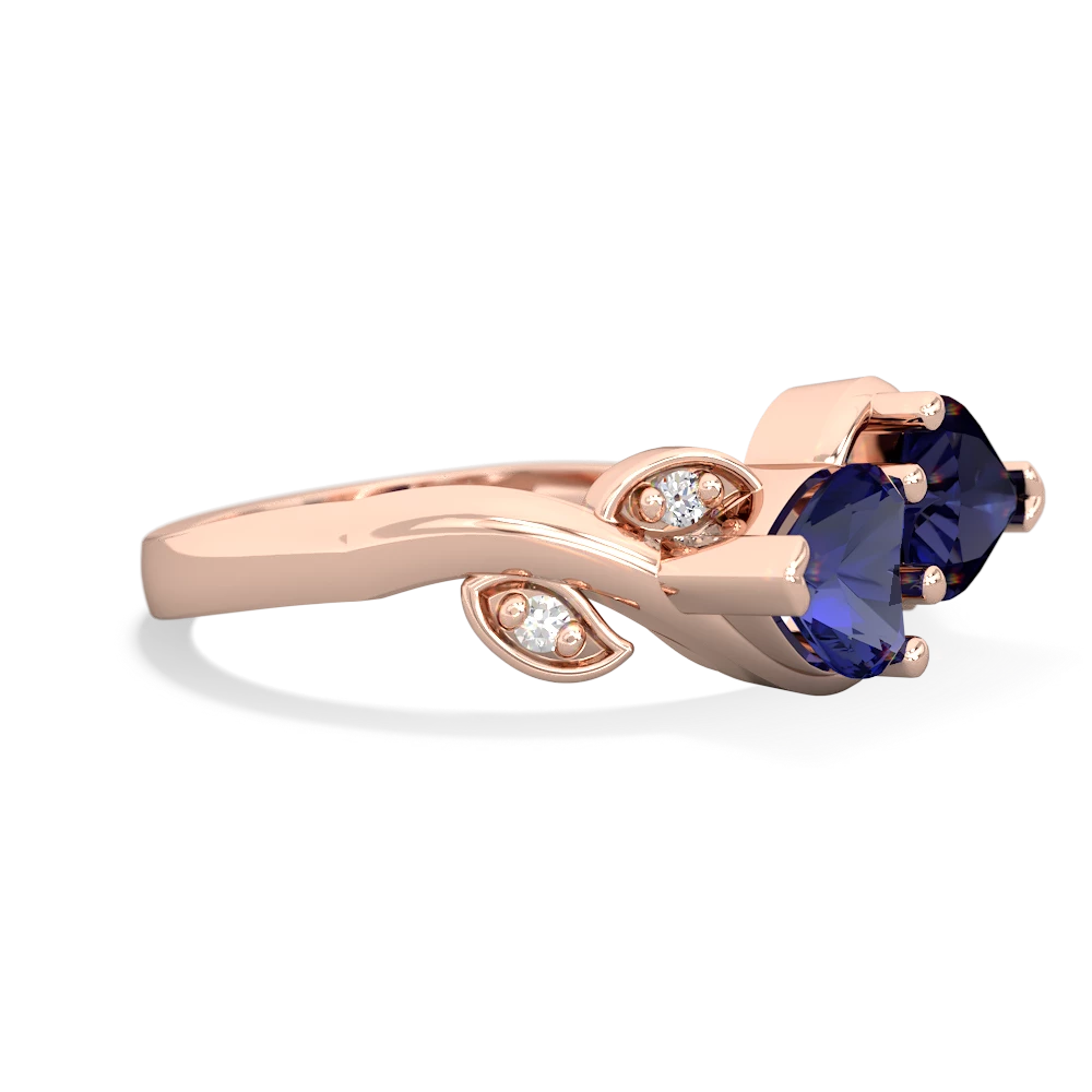 Lab Sapphire Floral Elegance 14K Rose Gold ring R5790