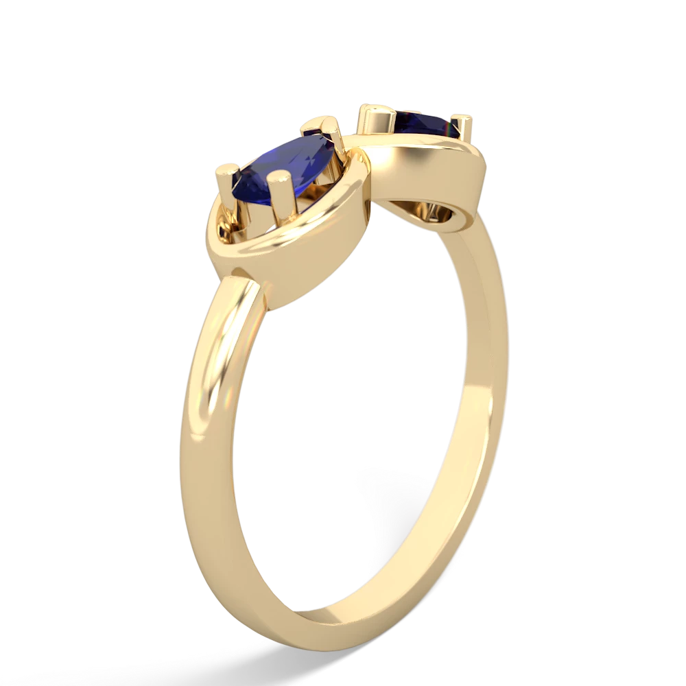 Lab Sapphire Infinity 14K Yellow Gold ring R5050