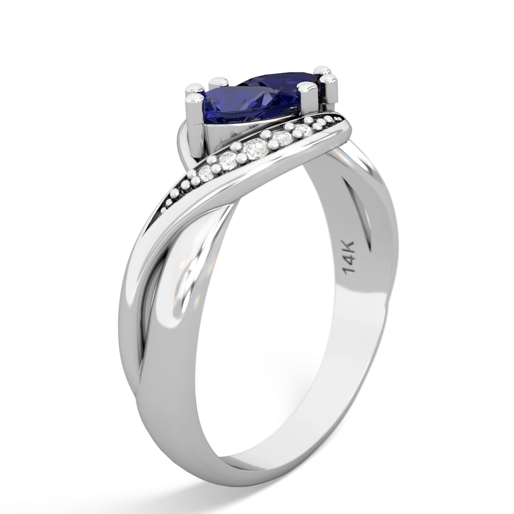 Lab Sapphire Summer Winds 14K White Gold ring R5342