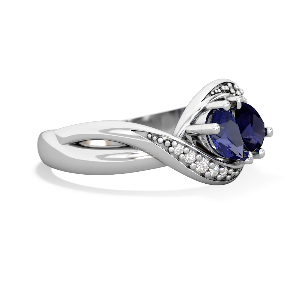 Lab Sapphire Summer Winds 14K White Gold ring R5342