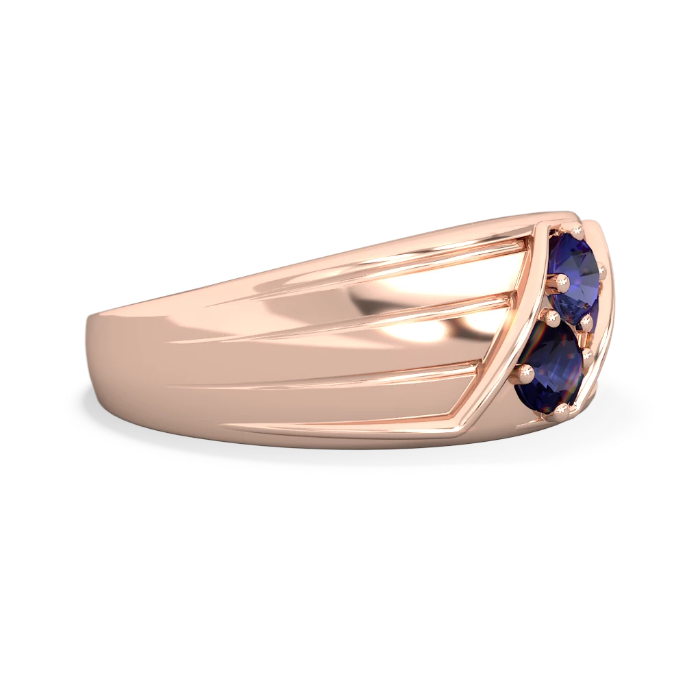 Lab Sapphire Men's Streamline 14K Rose Gold ring R0460