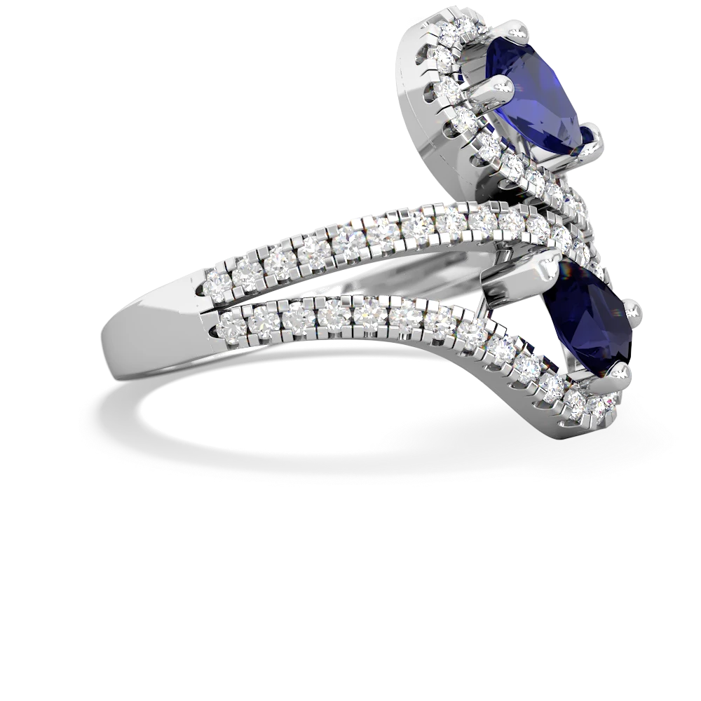 Lab Sapphire Diamond Dazzler 14K White Gold ring R3000