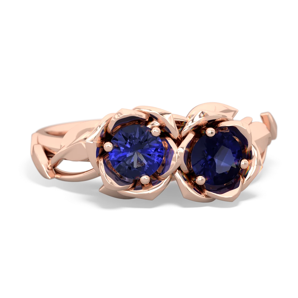 Lab Sapphire Rose Garden 14K Rose Gold ring R5510