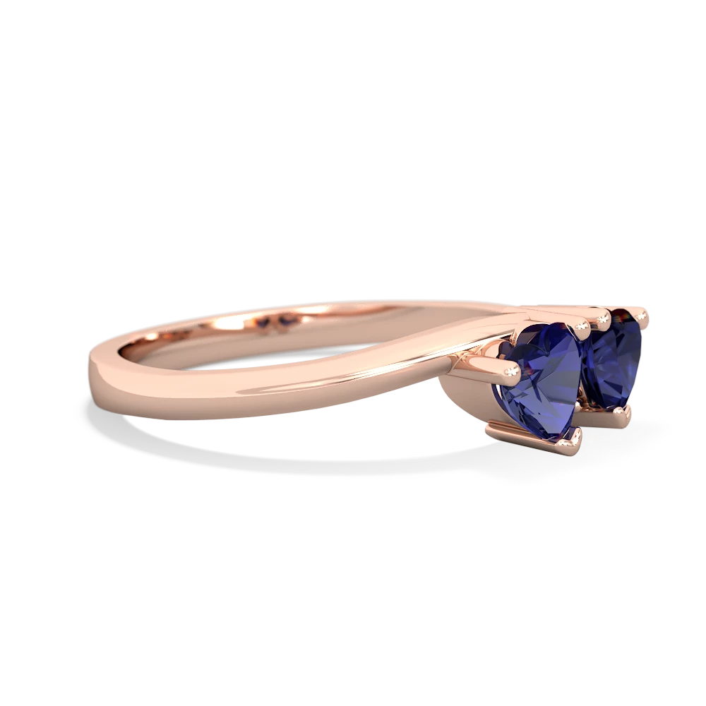 Lab Sapphire Sweethearts 14K Rose Gold ring R5260