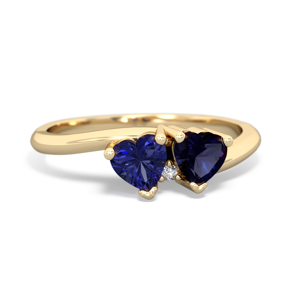 Lab Sapphire Sweethearts 14K Yellow Gold ring R5260