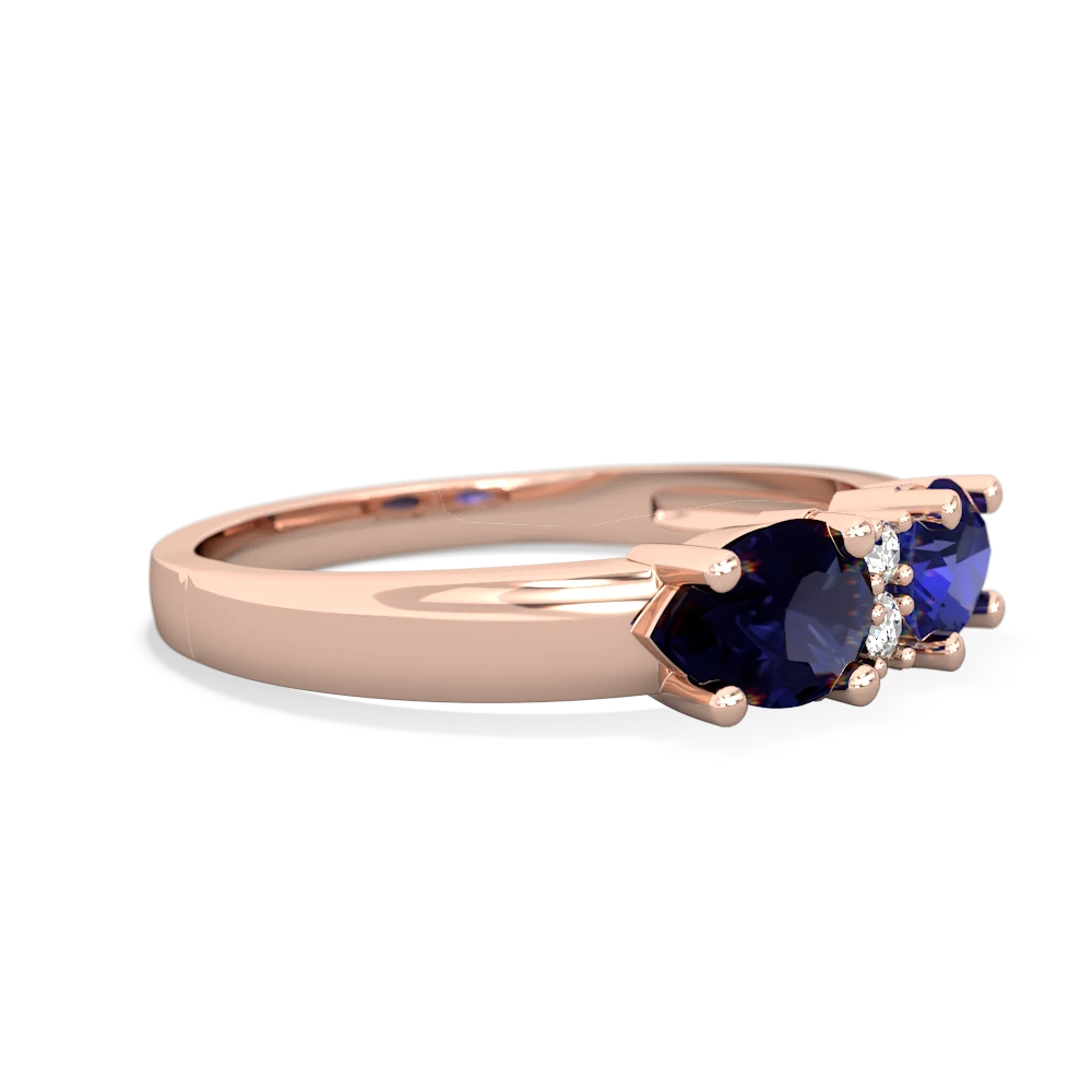 Lab Sapphire Pear Bowtie 14K Rose Gold ring R0865