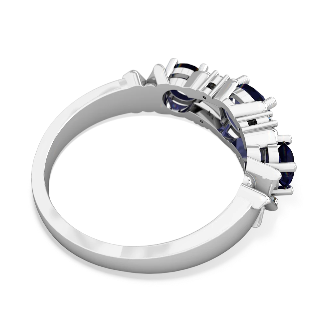 Lab Sapphire Hugs And Kisses 14K White Gold ring R5016