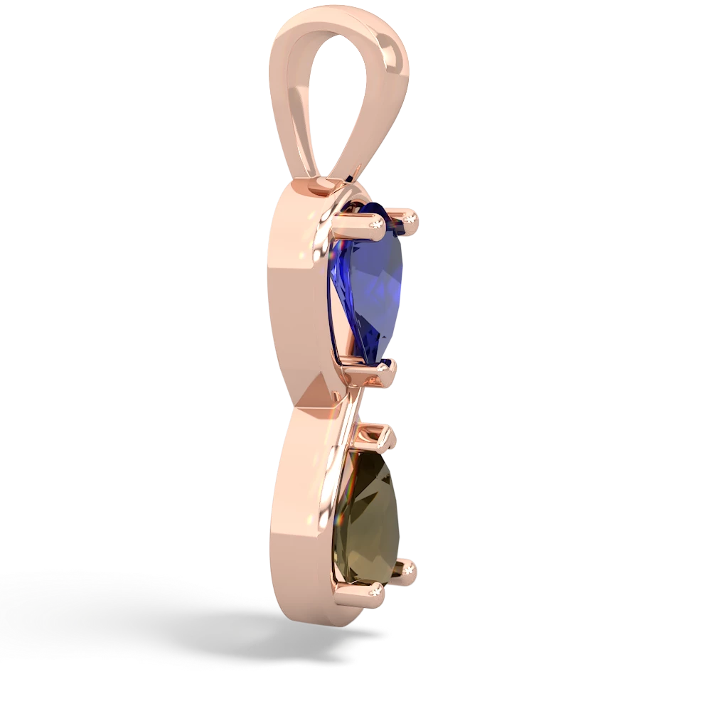 Lab Sapphire Infinity 14K Rose Gold pendant P5050