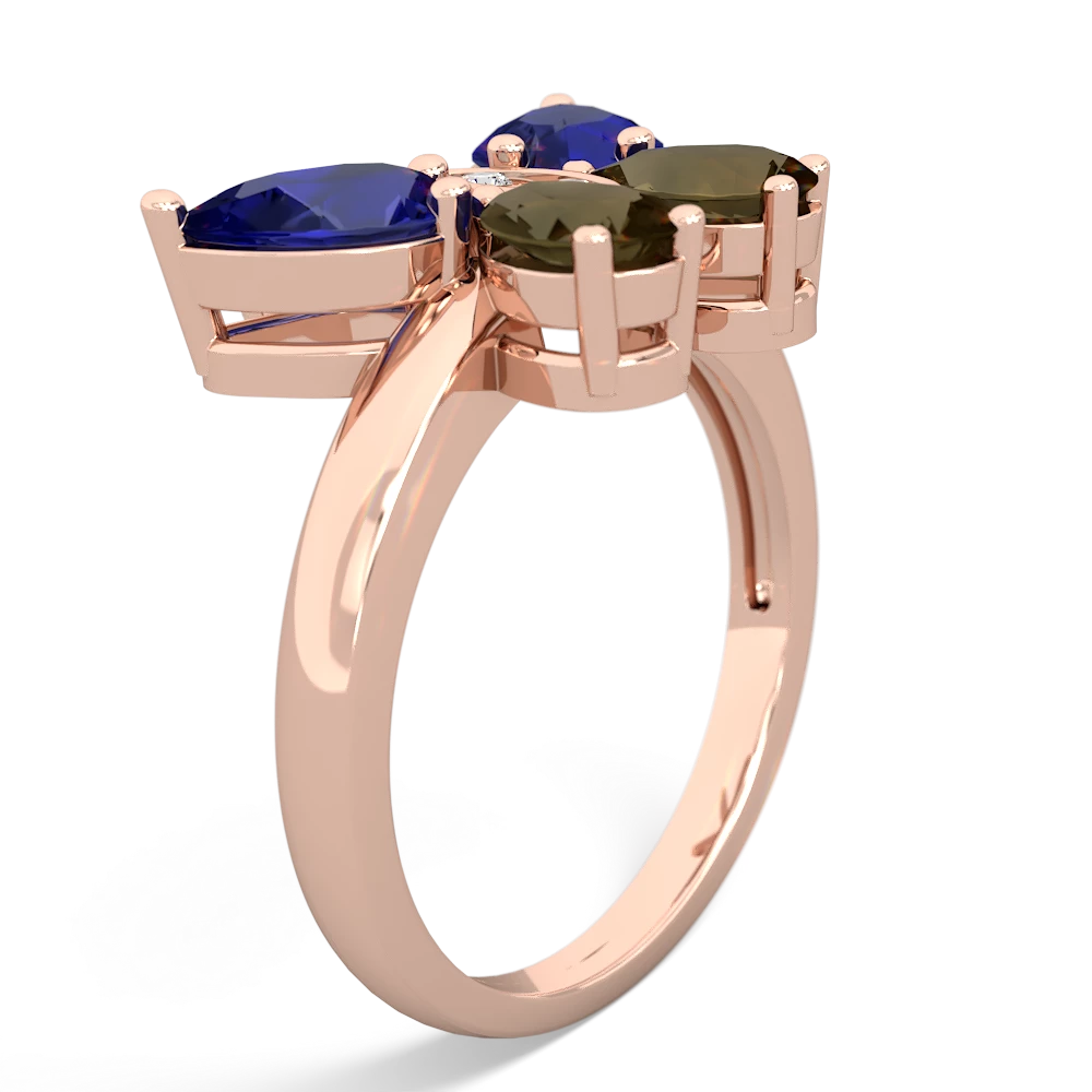 Lab Sapphire Butterfly 14K Rose Gold ring R2215