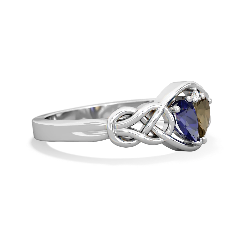 Lab Sapphire Celtic Love Knot 14K White Gold ring R5420