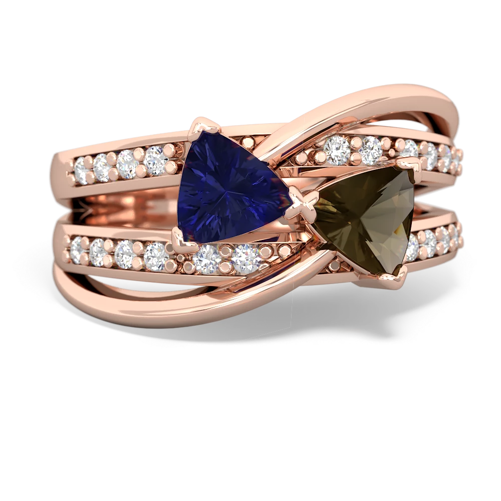 Lab Sapphire Bowtie 14K Rose Gold ring R2360