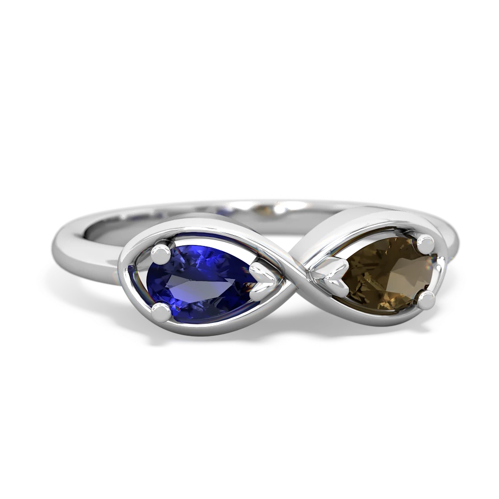 Lab Sapphire Infinity 14K White Gold ring R5050