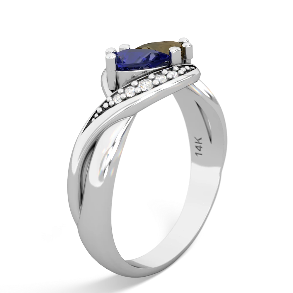 Lab Sapphire Summer Winds 14K White Gold ring R5342